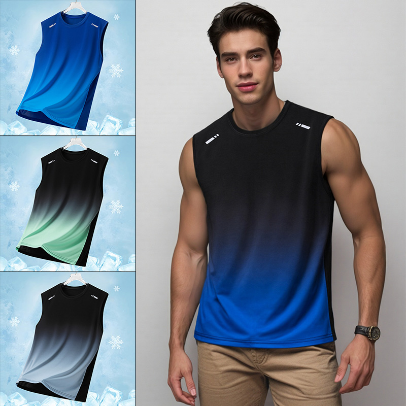 Sleeveless Undershirt - Heren Gradient Sportvest Lichtgewicht mouwloos T-shirt